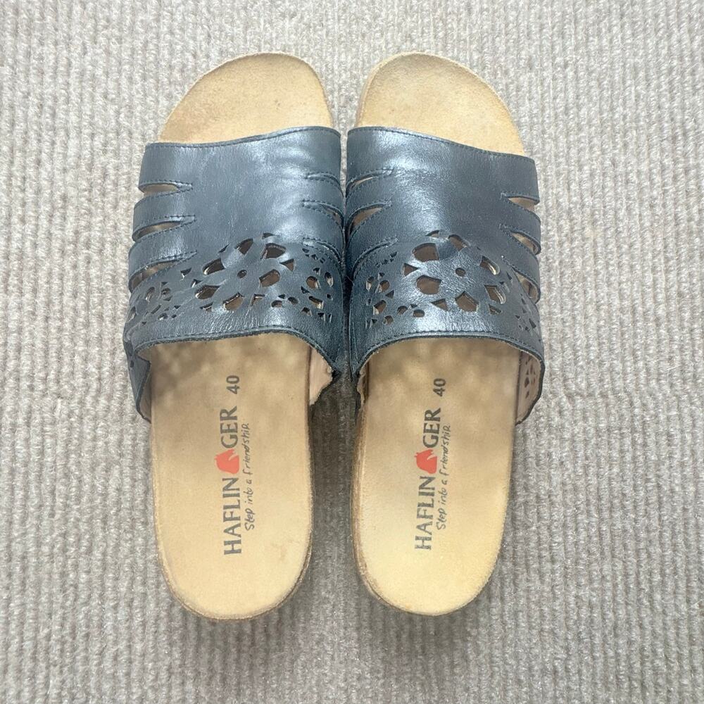 Haflinger Women's Ts Donna Walnut Flat Sandal Size 40 Black